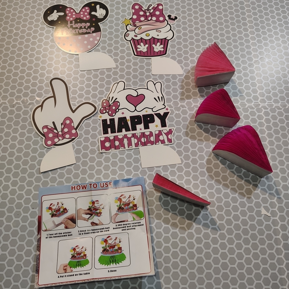 47-pcs Mouse Pink Birthday Party Decorations. - Picture 9 of 13